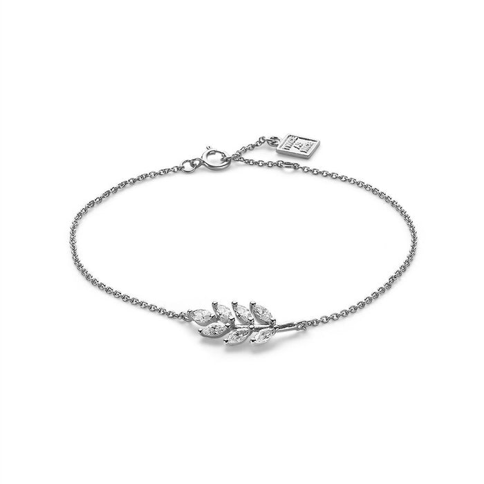 Silver Bracelet, Branch In Zirconia