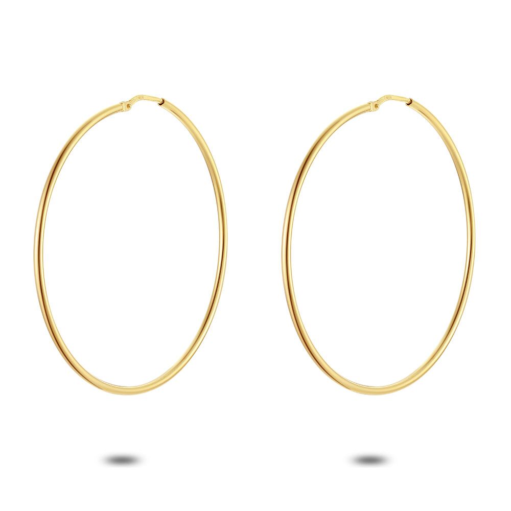 18Ct Gold Plated Hoop Earrings, 48 Mm