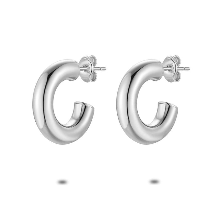 Silver Earrings, Open Hoop Earring, 20 Mm