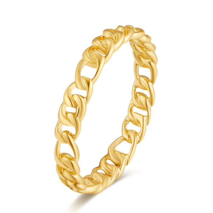 18Ct Gold Plated Silver Ring, Figaro