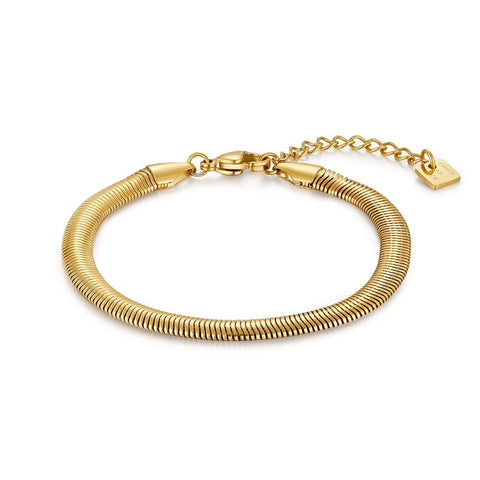 Gold Coloured Stainless Steel Bracelet, Snake Chain, 5 Mm