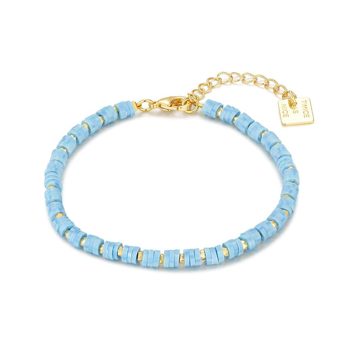High Fashion Bracelet, Lightblue Fimo Beads