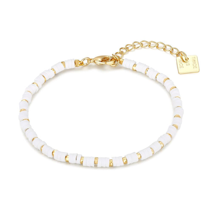 High Fashion Bracelet, White Fimo Beads