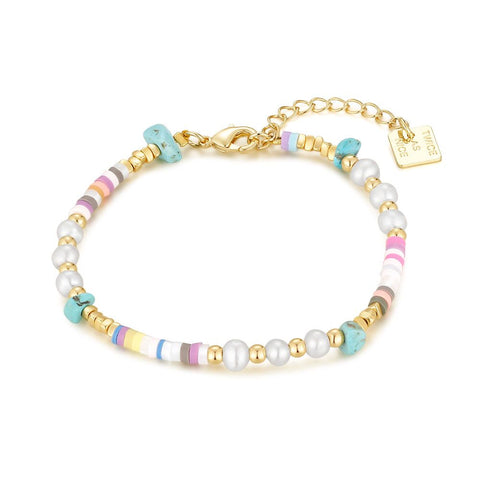 High Fashion Bracelet, Muliticoloured Beads, Pearls
