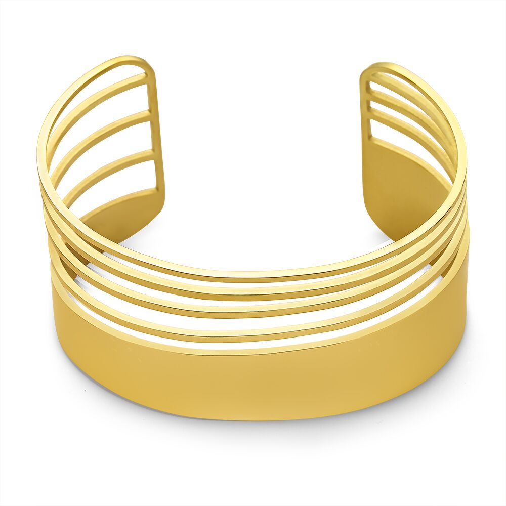Gold-Coloured Stainless Steel Bracelet, Bangle, 5 Rows