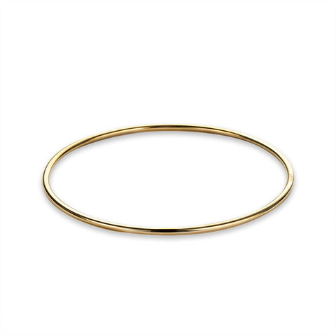 Gold-Coloured Stainless Steel Bracelet, Round Bangle