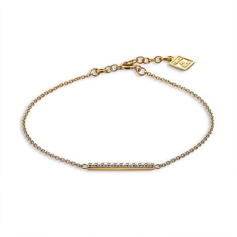 18Ct Gold Plated Bracelet, Bar In Zirconia