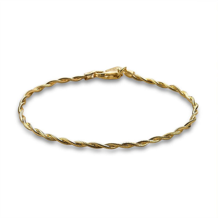 18Ct Gold Plated Silver Bracelet, Braided