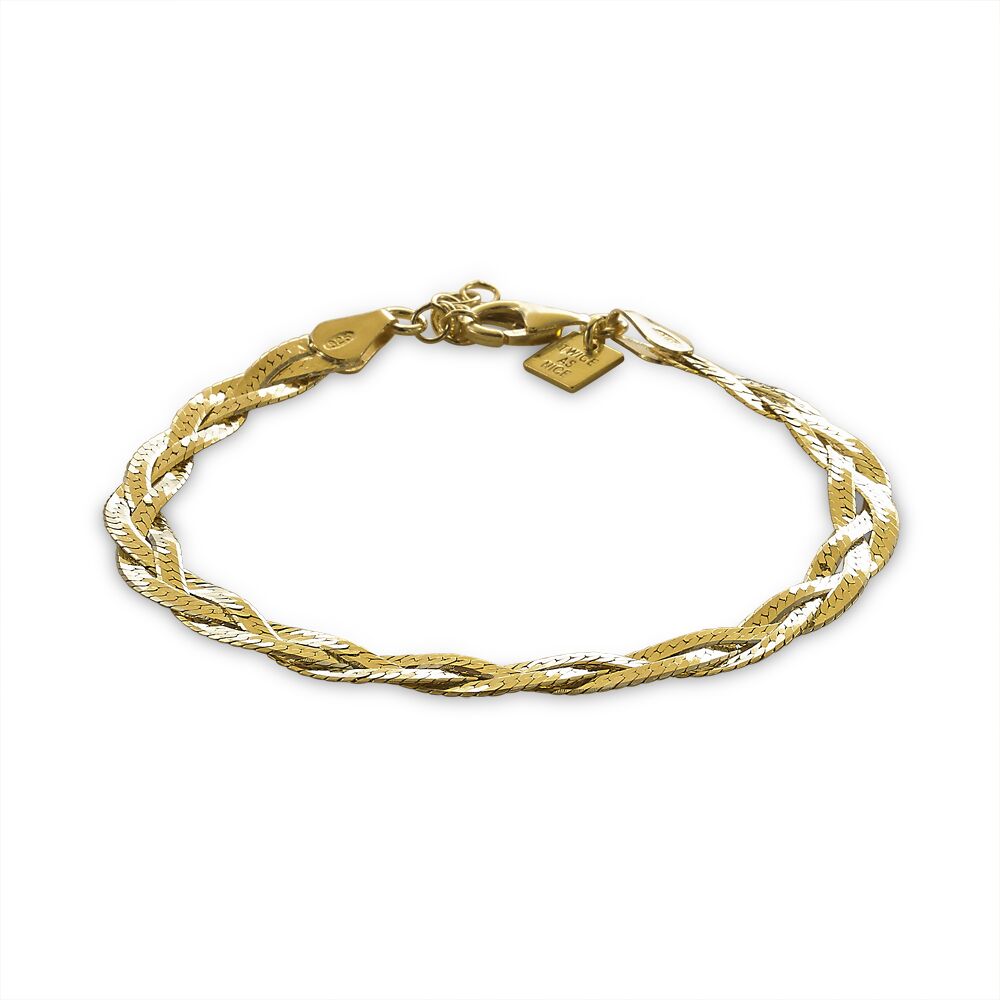 18Ct Gold Plated Silver Bracelet, Braid