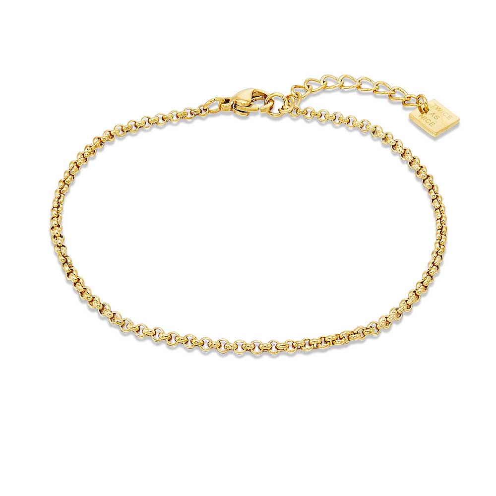 Gold Coloured Stainless Steel Bracelet, Forcat Link 2 Mm