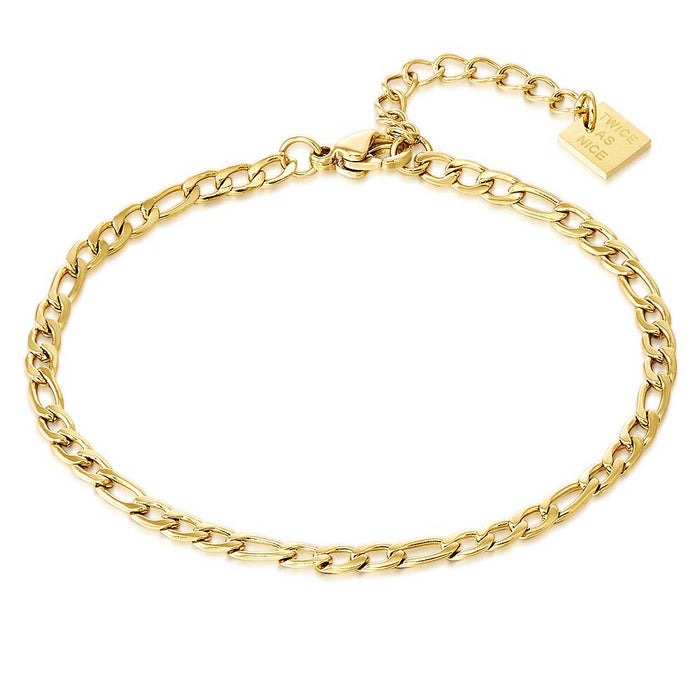 Stainless Steel Ankle Bracelet,  Figaro Chain 3 Mm