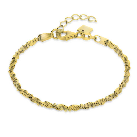 18Ct Gold Plated Silver Bracelet, Twisted Chain, Balls