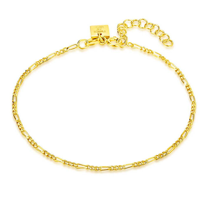 18Ct Gold Plated Silver Necklace, Figaro Link Chain, 1.5 Mm