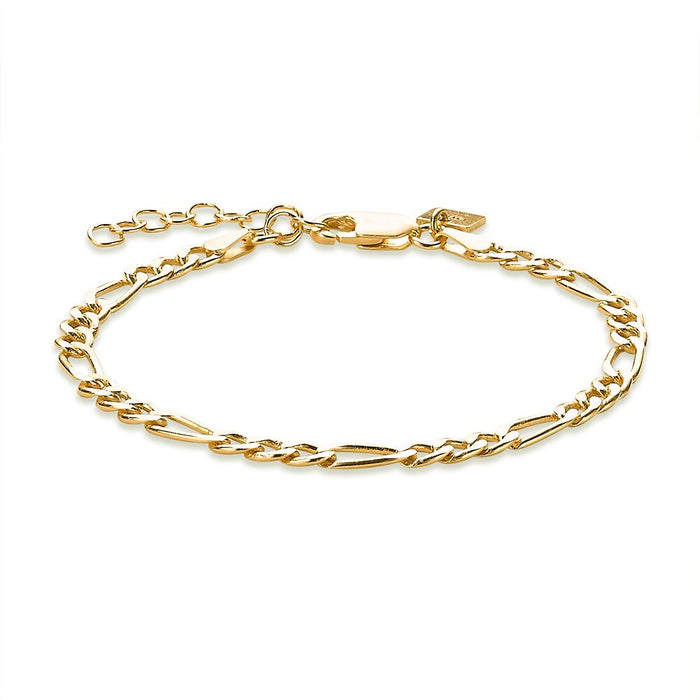 18Ct Gold Plated Silver Bracelet, Figaro Chain
