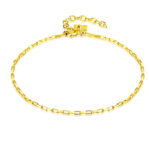 18Ct Gold Plated Silver Bracelet, Forcat Link Chain 1 Mm