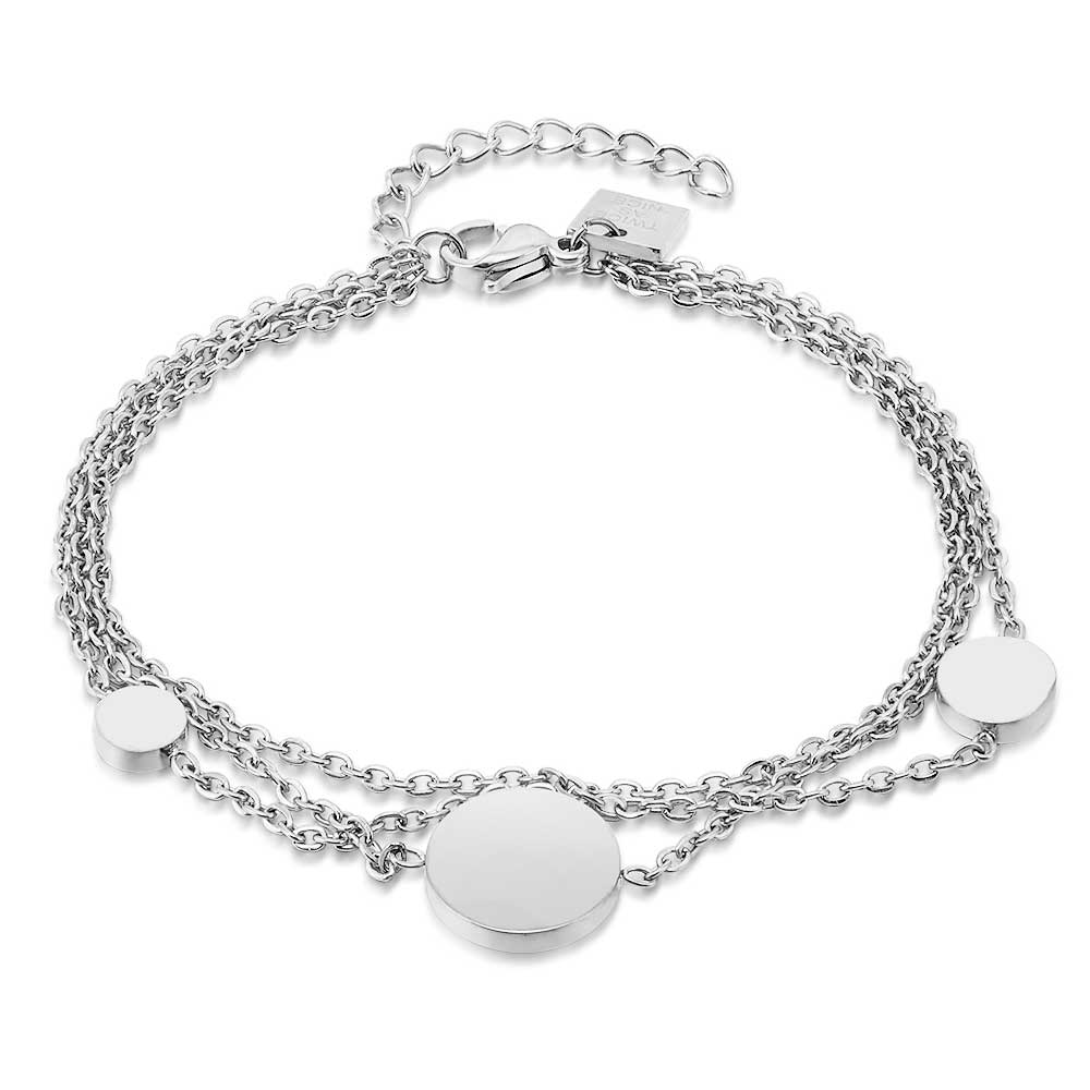 Stainless Steel Bracelet, 3 Chains, 3 Rounds
