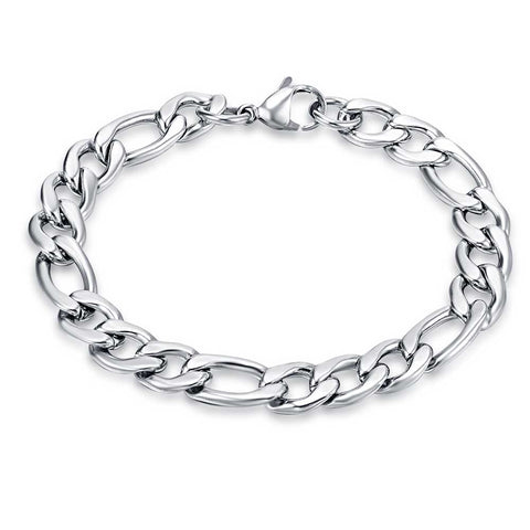Stainless Steel Bracelet, Figaro Links