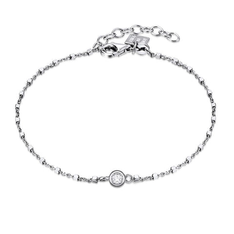 Silver Bracelet, 1 Zirconia