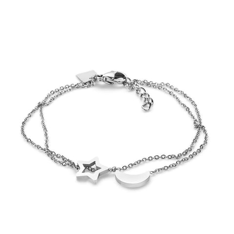 Stainless Steel Bracelet, Moon And Star