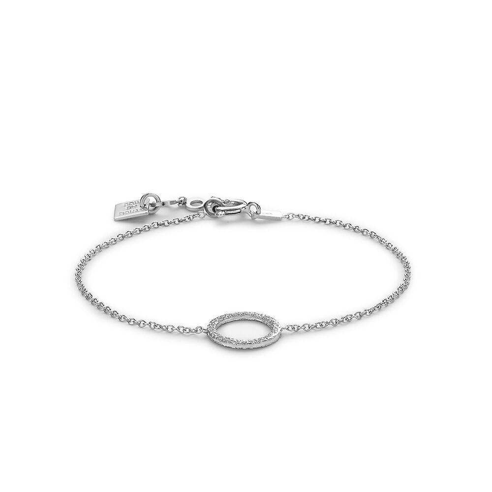 Silver Bracelet, Hammered 11 Mm Circle