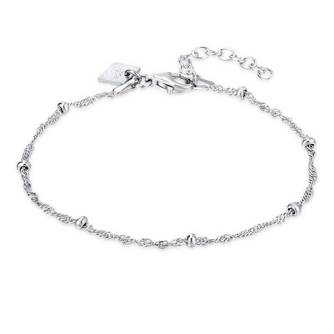 Silver Bracelet, Singapore And Dots Chain