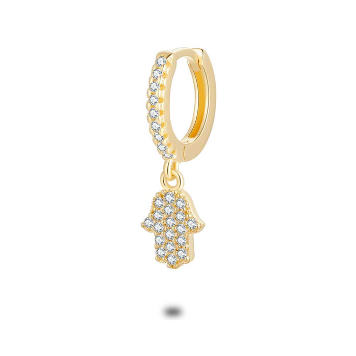 Earring Per Piece In 18Ct Gold Plated Silver, Hoop, Hand