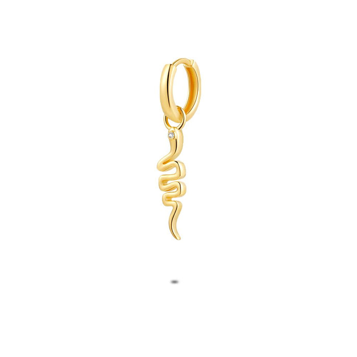 Earring Per Piece In 18Ct Gold Plated Silver, Hoop, Snake