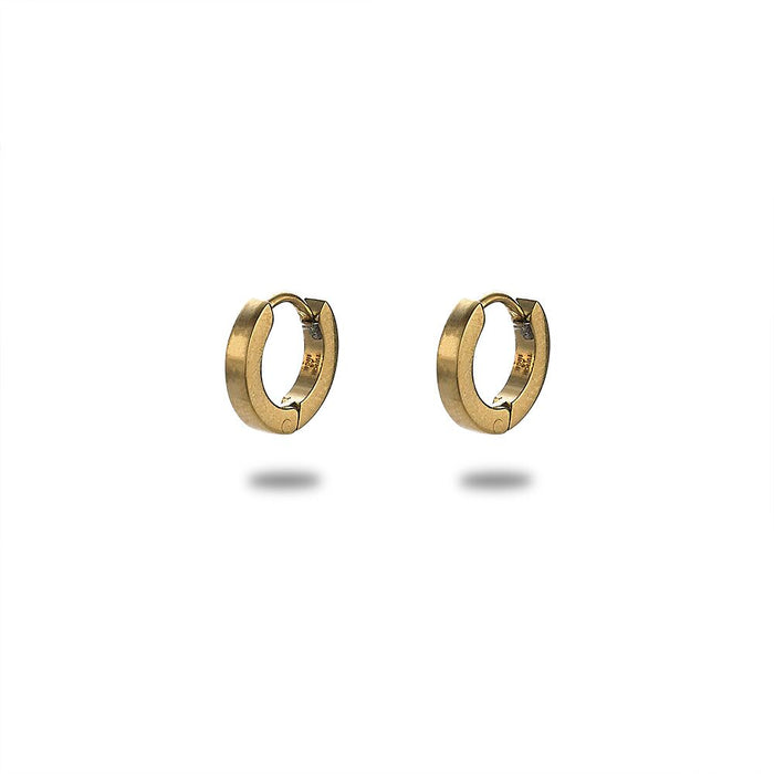 Gold-Coloured Stainless Steel Earrings, Hoop Earring, 1,2 Cm, Matt