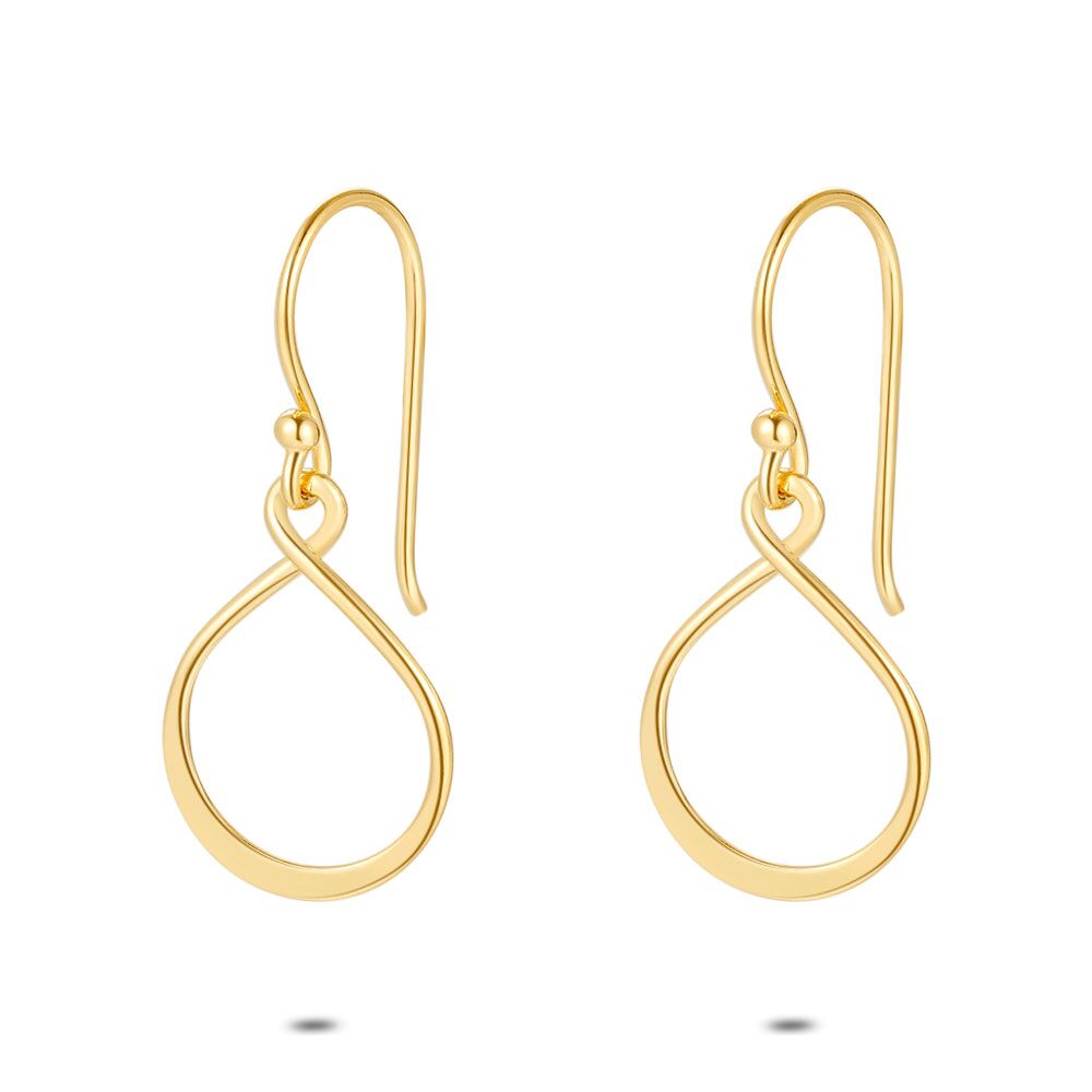 18Ct Gold Plated Silver Earrings, Abstract