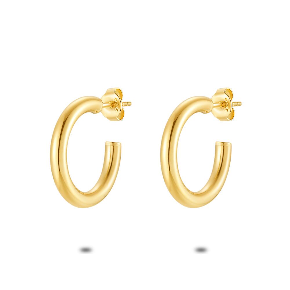 18Ct Gold Plated Silver Open Hoop  Earrings, 20 Mm