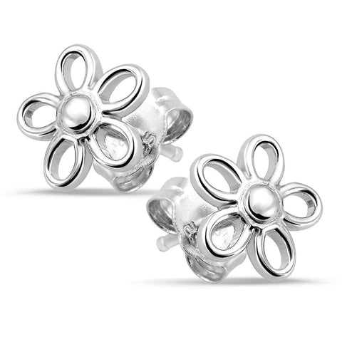 Silver Earrings, Small Flower
