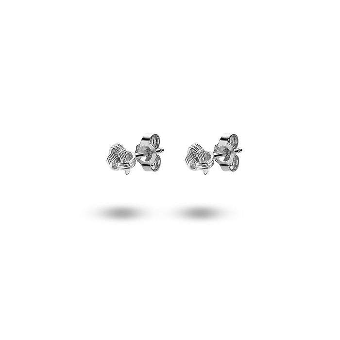 Silver Earrings, 4 Mm Knot