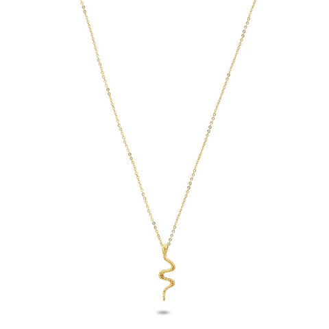 Gold Coloured Stainless Steel Necklace, Snake, 2, 7 Cm