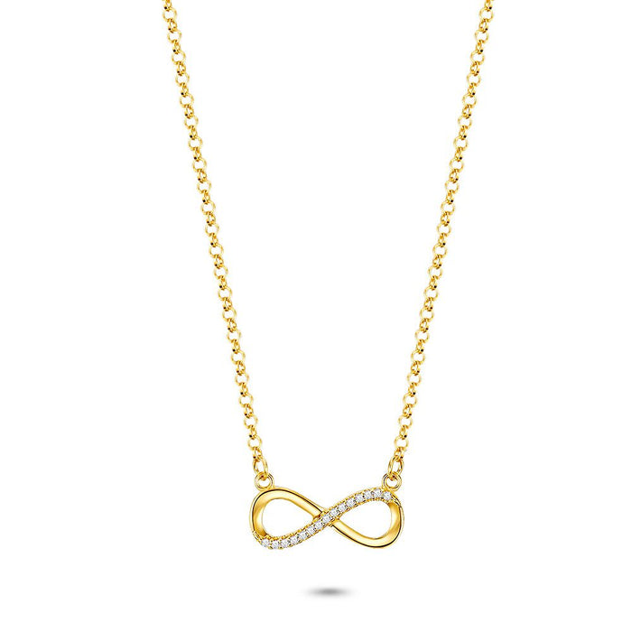 18Ct Gold Plated Silver Necklace, Infinity Symbol