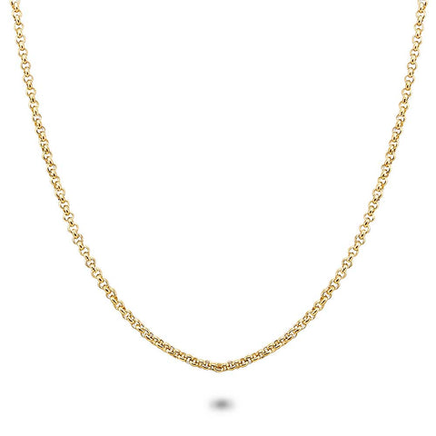 Gold Coloured Stainless Steel Necklace, Forcat Link 2 Mm