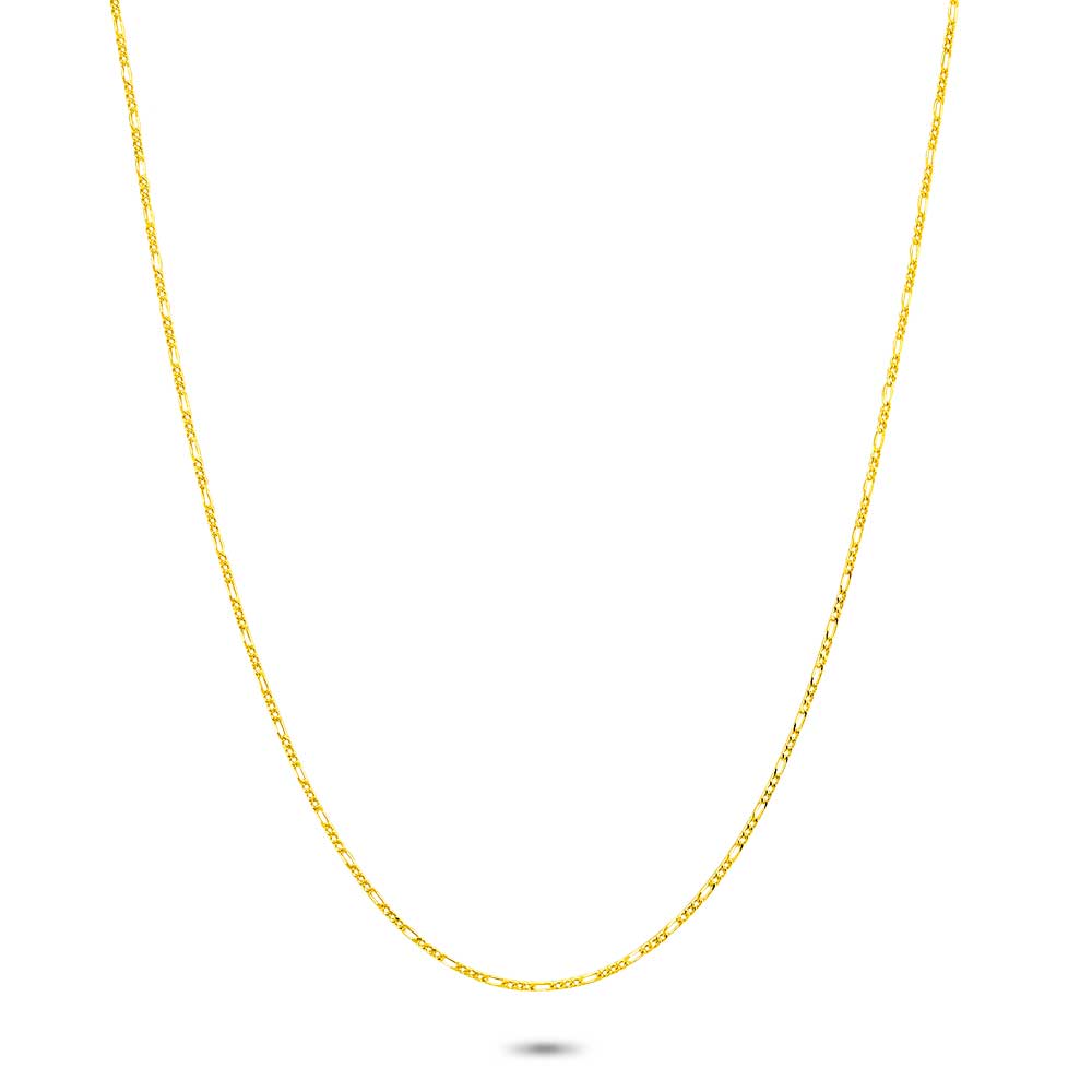 18Ct Gold Plated Silver Necklace, Figaro Chain 1,5 Mm