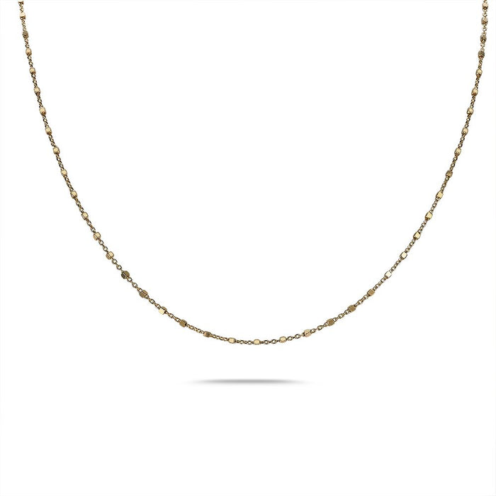 18Ct Gold Plated Silver Necklace, Cube Chain