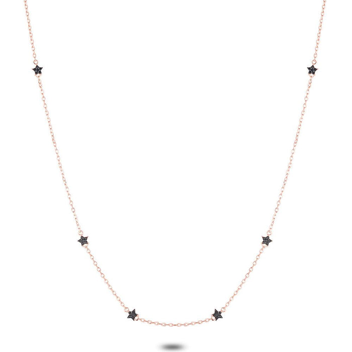 Rosé Silver Necklace, Stars