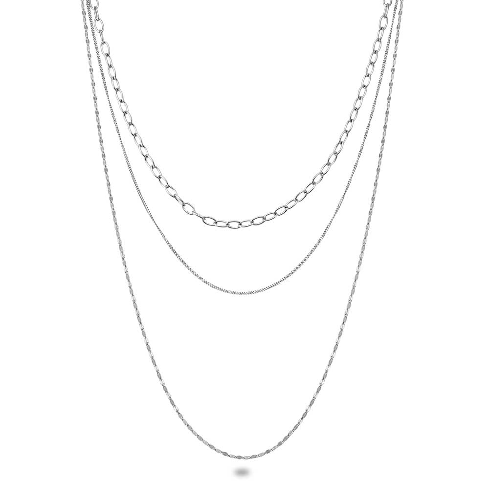 Stainless Steel Necklace, 3 Different Chains