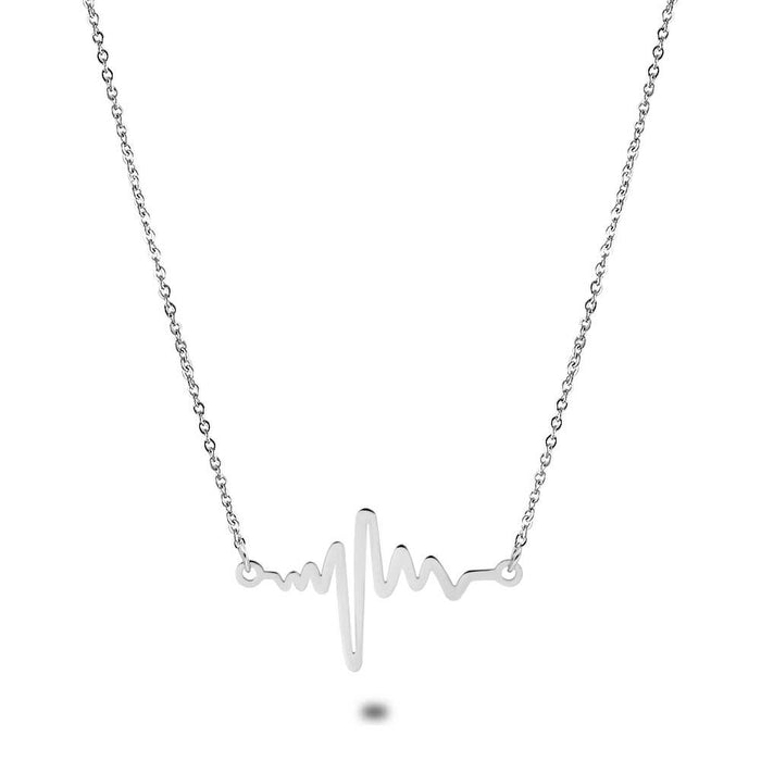 Stainless Steel Necklace, Heartbeat