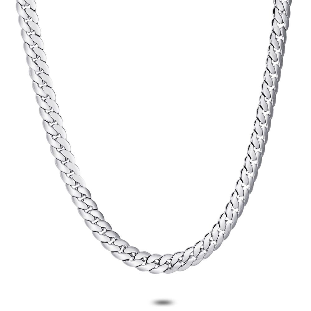 Stainless Steel Necklace, Platte Gourmet 6 Mm