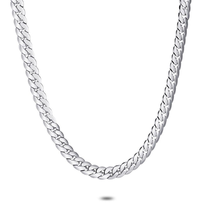 Stainless Steel Necklace, Platte Gourmet 6 Mm
