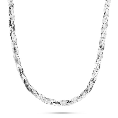 Silver Necklace, Braid
