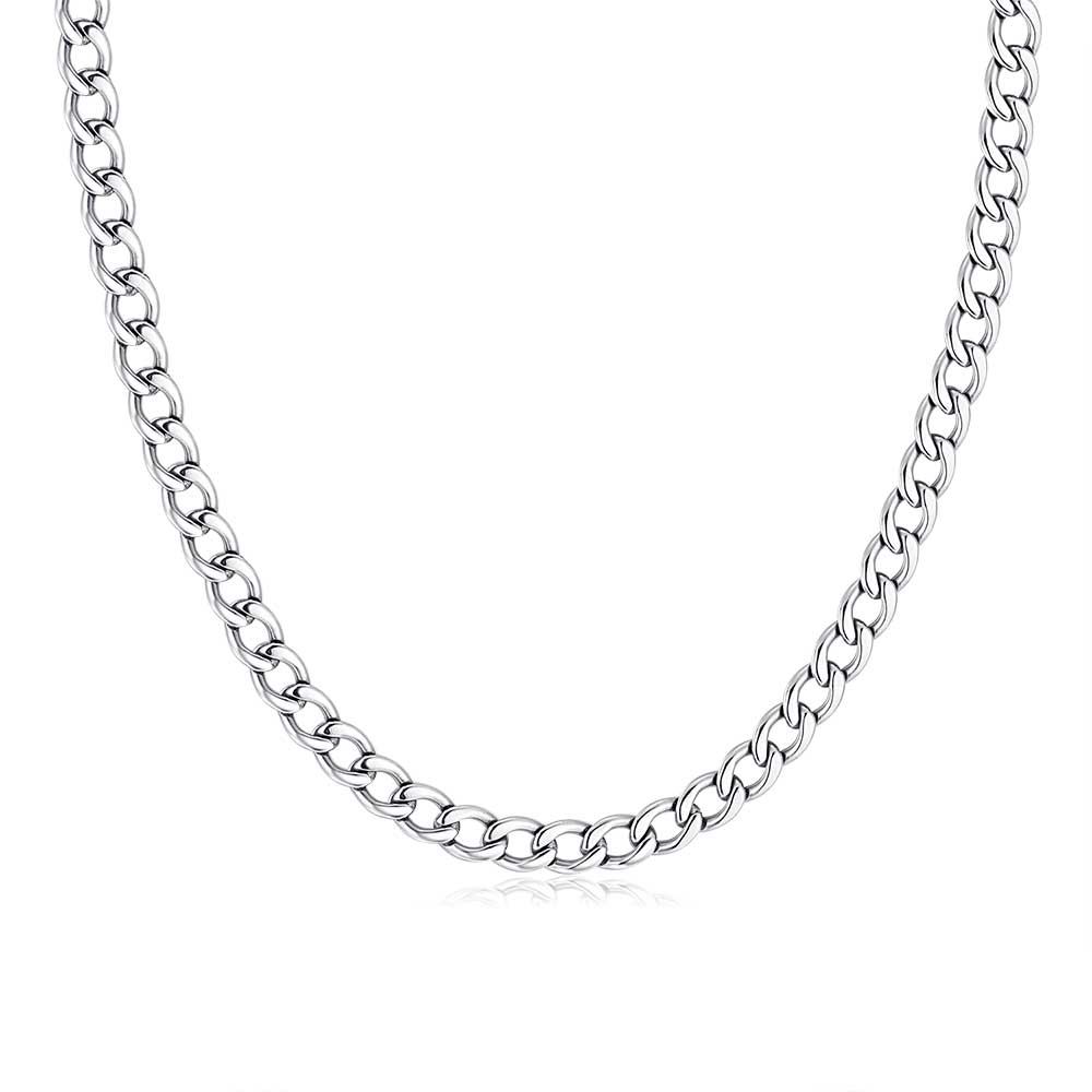 Stainless Steel Necklace, Gourmet Chain 7 Mm