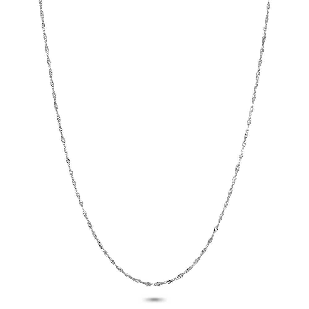 Silver Necklace, Twisted Singapore Chain