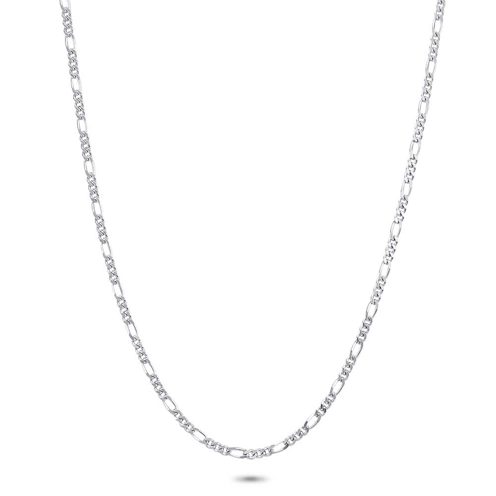 Silver Necklace, Figaro Link Chain 4 Mm