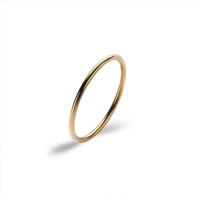 Gold-Coloured Stainless Steel Ring, Thin Ring