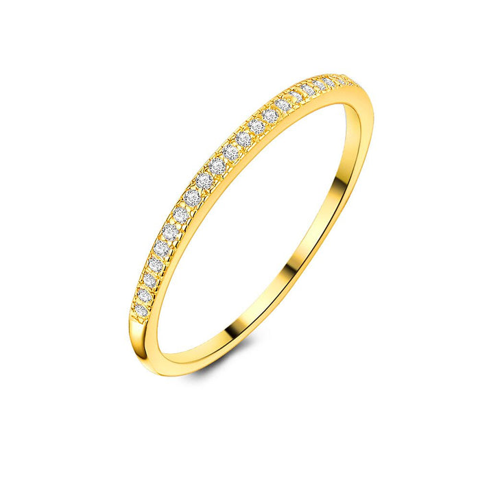 18Ct Gold Plated Silver Ring, Eternity Ring, 20 Zirconia