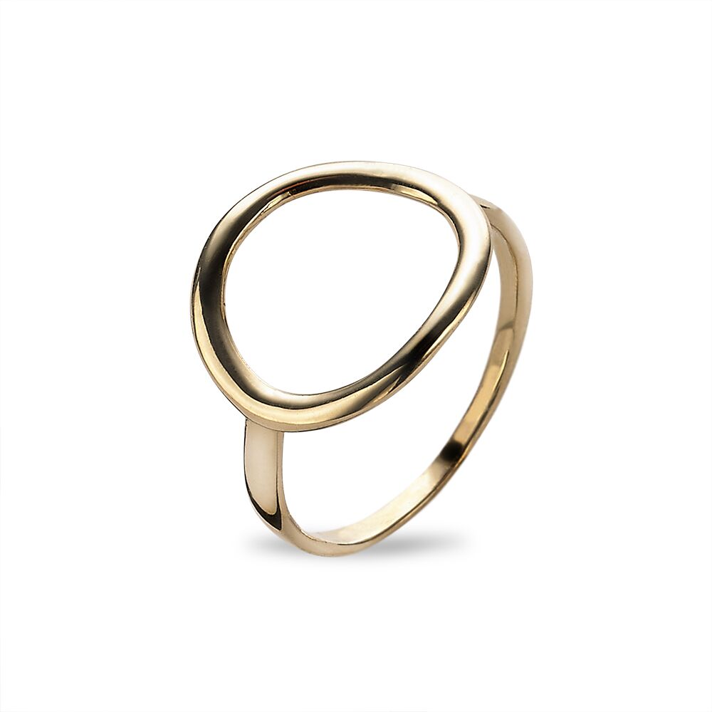 18Ct Gold Plated Ring, Open Oval