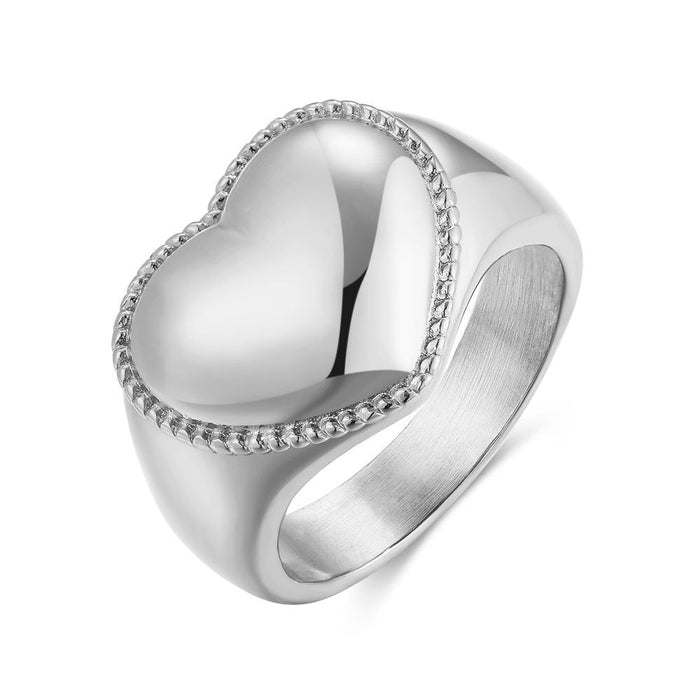 Stainless Steel Ring, Heart